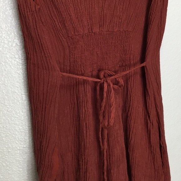 Astr Red Rust Crinkle Material Jumpsuit - Picture 6 of 7